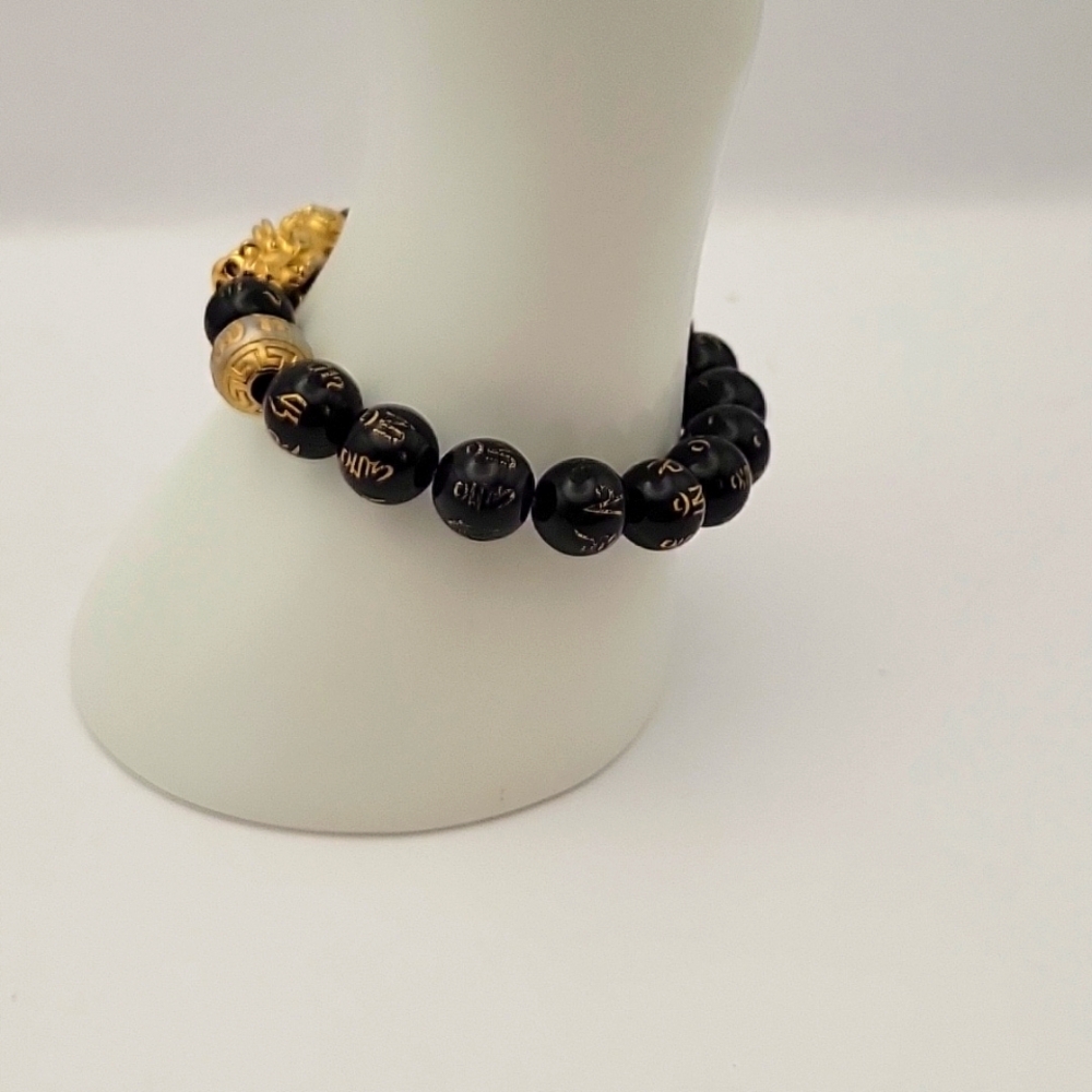 Black gold obsidian bracelet